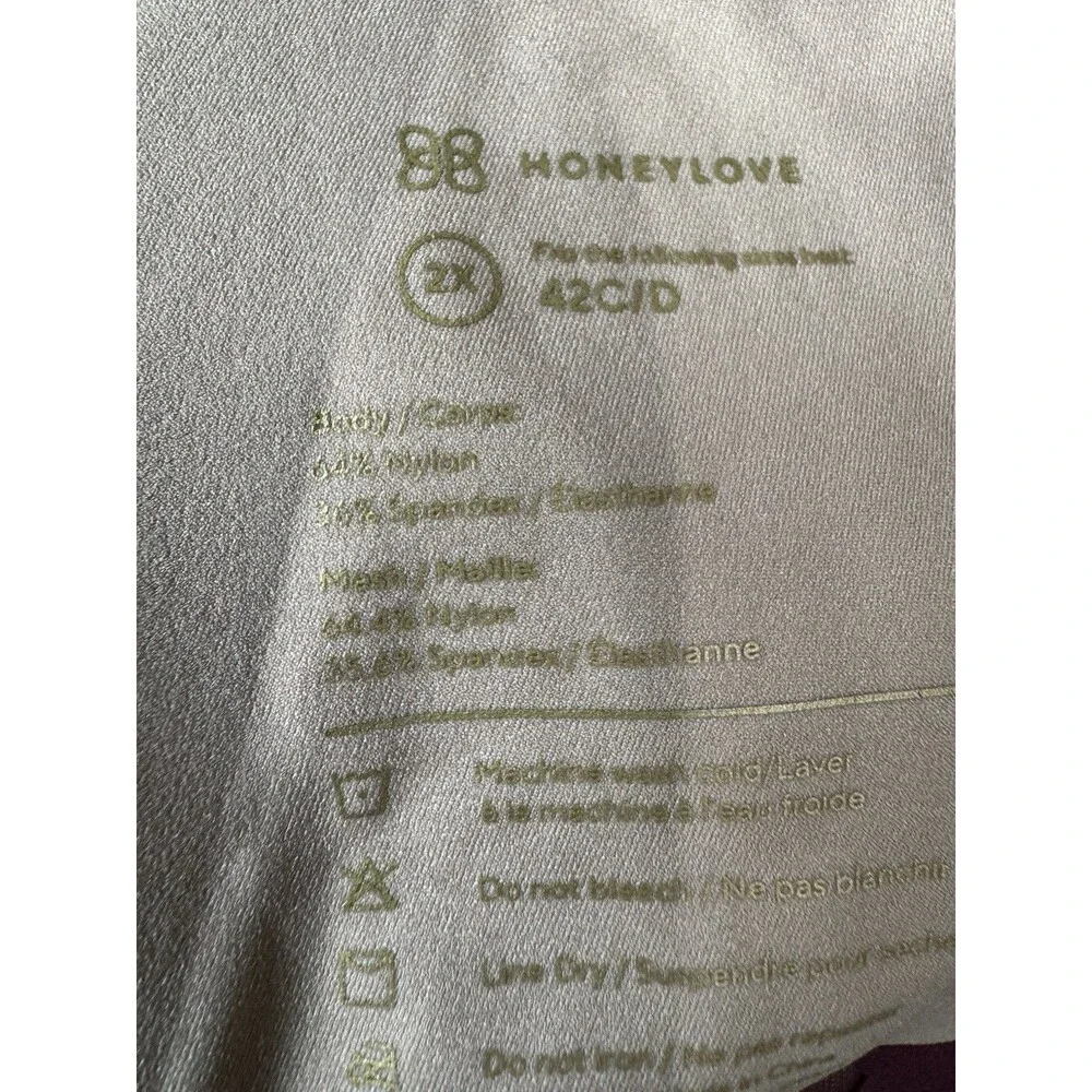 Honey‎ Love Lift Wear Crossover Bra Red Size 2X 42 C/D Removable Pads